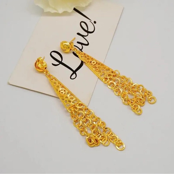 24K Gold Plated Arabian Banquet Jewelry Set - Picture 4 of 12